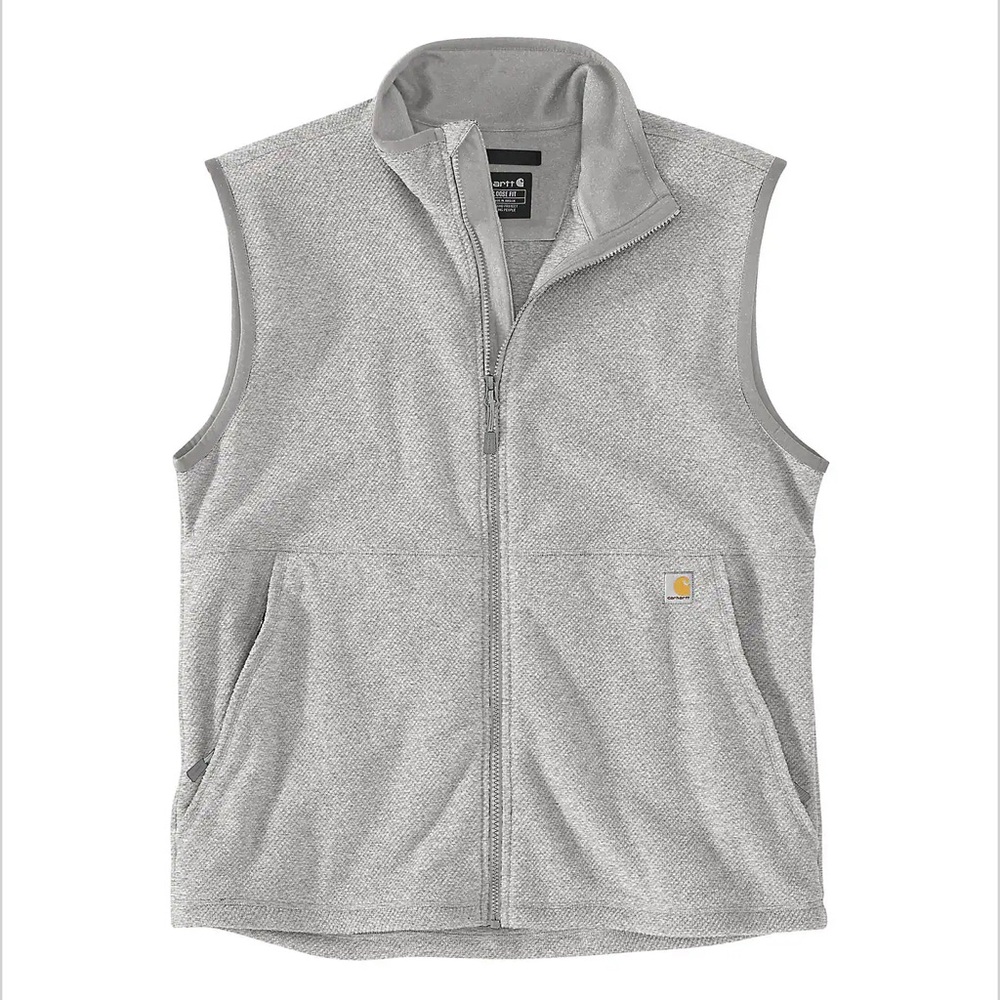 Carhartt Light Gray Zip-Front Fleece Vest